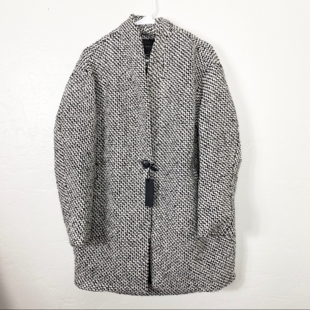 Blank NYC Black and White Say Anything Tweed Coat
